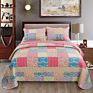 Superfine Fiber Embroidered Stitching Bed Cover Three Piece Home Quilts Washable