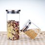Suppliers Heat Resistant Borosilicate Glass Jars Glass Canister with Metal Lid