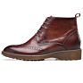 Tall Men Shoes Invisible Brown Brogue Height Increasing Boots Shoes for Men