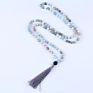 Tassel necklacea agate stone 108 mala beads