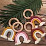 Weave  beech wood ring Rainbow teethers
