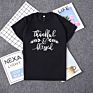 Thankful Blessed Women Aesthetics Graphic Leaves T-Shirt Casual Cotton round Neck Tumblr T Shirt Women Top Tees