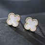 The Most Popular 925 Sliver Four Leaf Clover Flower Stud Earrings