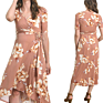 The Newest Women Beach Flower Print Sleeveless Dress Split Lace up Dresses For
