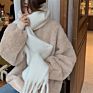 Thick Poncho Shawl Knitted Pashmina Blanket Plain Scarves Ladies Cashmere Wool Scarfs Women and Men