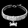 Three-Row Elastic Large Rhinestone Bone Diamond Pet Collar Jewelry Cat and Dog Rhinestone Necklace