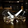 Tilted Crystal Whiskey Tumblers Old Fashioned Bourbon Glasses round Spin Glass Wine Cup