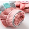 Toddler Kids Knitted Convertible Gloves Christmas Cartoon Monkey Warm Soft Lined Flip Top Fingerless Mittens Baby Gloves