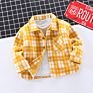 Toddler Little Boys Girls Baby Thick Warm Long Sleeve Coat Plaid Flannel Cotton Brushed Casual Button down Shirts