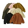 Toddlers Kids Knit Plain Pullover Long Sleeve Organic Oversized Baby Sweater Top