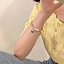 Top Alloy Asymmetric Crude Chain Pearl Glossy Heart Bracelets Women