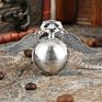 Top Pocket Watch Necklace Hollow Out Skeleton with Wing Flower