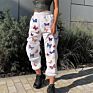 Training Casual Trousers Butterfly Pants Sweat Track Cotton Jogger Sweatpants Women