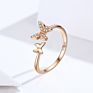 Trending Products Arrivals Adjustable Double Butterfly Cz Diamond Rings Silver 925 Sterling Jewelry Butterfly Ring