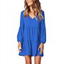 Tunic V Neck Casual Loose Swing Shift Dresses