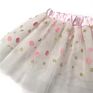 Tutu Short Skirt Decorate Pink and Gold round Patches on the Mesh Baby Dress