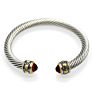 Twisted 316L Stainless Steel Cable Cuff Bangle Bracelet for Women Men Silver Chain Cable Wire Bracelets Bangle
