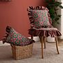 Two Sizes Decorative Cushion Euro Throw Pillow Cover Ruffles Jacquard Velvet Cushion Covers