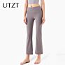 Utzt Women Unique Wide Leg Bootcut Dress Pants Long Bootleg Work Leggings Plub Size Yoga Pants with Pocket