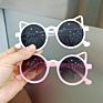 Uv 400 Children Retro Glasses Designers Novelty Little Boys Girl Age 3-8 round Cute Cat Ear Kids Sunglasses