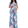 V Neck Bandage Floral Print Pregnancy Clothes Maternity Wear Dresses