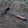 Vertak Garden Double Head Soil Digging Tool Hand Mini Hoe with Cork Wooden Handle
