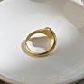 Vintage 18K Gold Filled Stainless Steel Sun Signet Ring Stacking Sunflower Texture Rings