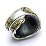 Vintage Amber with 925 Adjustable Sterling Silver Rings for Womens