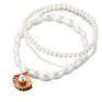 Vintage Elegant Two Pieces Natural Freshwater Pearl Chain Women Anklet Gold Shell Anklets Jewelry