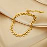 Vintage Hiphop 18K Gold Plated Stainless Steel Hollow Anklet