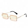 Vintage Rimless Square Small Rectangle Men Sun Glasses Sunglasses