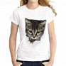 Vivid 3D Printing Cat Image T Shirt Short Sleeve round Neck Lady Women T Shirt for Girls