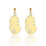Vriua Abstract Hollow Out Face Dangle Earrings for Women Statement Long Drop Earrings Jewelry Earrings Boucles D'oreille