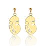 Vriua Abstract Hollow Out Face Dangle Earrings for Women Statement Long Drop Earrings Jewelry Earrings Boucles D'oreille