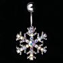 Vriua Snowflake Pendant Stainless Steel Belly Button Piercing Body Jewelry for Women Girls Ombligo Navel Puncture