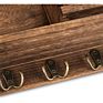 Wall Mount Floating Shelf, Wooden Logo Letter Holder, Wood Coat Rack Key Hooks Entryway Organizer