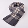 Warm Wool Cashmere Jacquard Plaid Long Scarf for Men