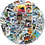 Water Bottles Outdoor Fishing Nature Stickers Camping Adventure Stickers for Yeti Cooler Stickers and Decals 50Pcs