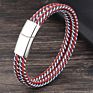 Waterproof Multilayer Mesh Steel Wire Blue Red White Wrap Bracelet Bangle