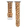 Western Style Plush Leopard Printed Leather Strap for Apple Watch 42/44Mm ,Smart Leather Watch Band for Iwatch Series 6 5