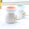 White Ceramic Oil Stove Aroma Fragrance Tealight Candle Holder Ceramic Oil Burner