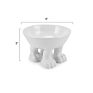 White Ceramic Raise Dog Bowl Holder