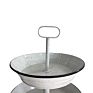 White Color Galvanized Metal Home Farmhouse Decor Display Stand 2 Tier Serving Tray