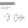 Wholesales 925 Sterling Silver Earrings Game Puzzle Stud Earrings Fit Gift Women Wearing Jewelry