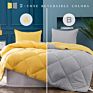Wholesales Design Solid Color Microfiber 2-Tone Reversible down Alternative Filling 3Pcs Quilt Set
