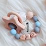 Wholesales Food Grade Silicone Baby Teether Bracelet with Wooden Animal Baby Teething Wood Ball Teether Toy Baby Teether
