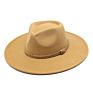 Wide Brim Fall Color Wool Felt Fedora Hats Cotton Polyester Dark Color Solid Plain Jazz Hat 9Cm 9.5Cm Brim