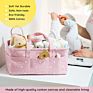 With Detachable Divider Portable Mommy's Bag Nursery Baby Cotton Canvas Diaper Storage Caddy