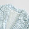 Woman Simple Plaid Blazers Office Lady Coat Double Breasted Loose Casual Jacket Spring Autumn Female Suits Coat