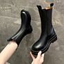 Women Ankle Boots Warm Snow Shoes Black White Boots Pu Leather Ladies Platform Booties Fur High Heels